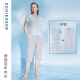 舒雅女士50S天丝莫代尔3A抗菌随型裁罗纹睡衣抑菌家居服3件套装