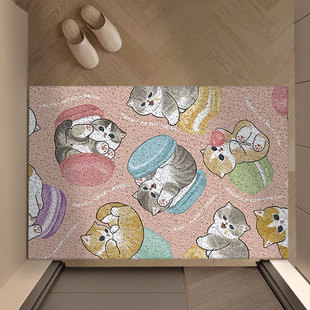 可爱卡通猫咪地垫家用入户门垫丝圈地垫可裁剪防滑耐磨防滑脚垫