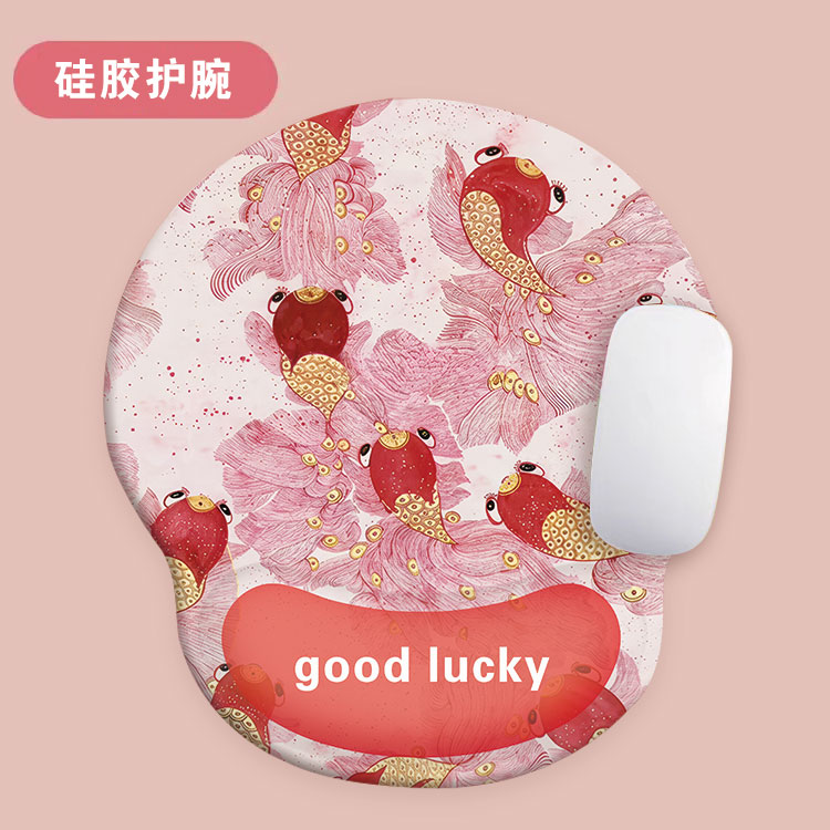 好运锦锂鼠标垫护腕护手腕软硅胶游戏垫办公笔记本立体小号键盘