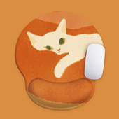 懒惰猫咪小号鼠标垫硅胶防滑硅胶笔记本电脑键盘护腕鼠标垫护腕托