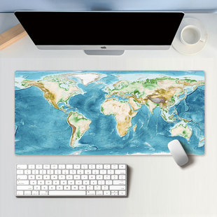 3D地图超大橡胶鼠标垫电脑锁边游戏键盘书桌垫学生防滑书桌鼠标垫