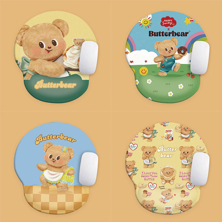 奶油小熊小号鼠标垫护腕托防滑硅胶笔记本电脑键盘护手腕托鼠标垫