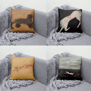 金钱豹抱枕沙发客厅抱枕靠枕床头双面办公室护腰靠背汽车腰靠靠垫