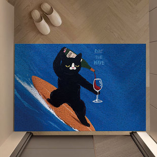 简约猫咪地垫家用入户门垫丝圈地垫可裁剪防滑耐磨门口垫子防滑垫