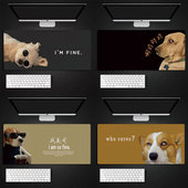 狗头可爱网红电竞游戏鼠标垫超大加厚锁边电脑桌垫键盘办公室书桌