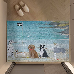 海边狗狗地垫家用入户门垫丝圈地垫可裁剪防滑耐磨门口防滑垫浴室