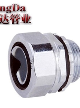 镀铬内外螺纹自固三柱接头  穿线管接头 蛇皮管 包塑金属软管接头