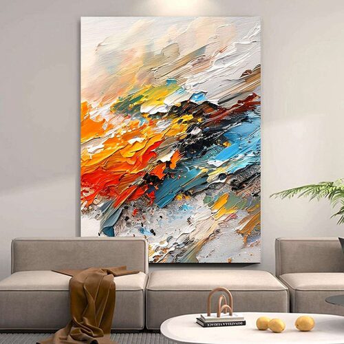 纯手绘油画高级刀画客厅玄关挂画