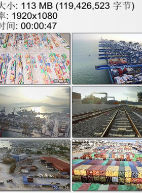 集装箱码头海铁联运 中欧陆海快线 高清实拍视频素材