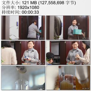 孝顺女孩为血压高的父亲网购三七珍贵食材 家人 高清实拍视频素材