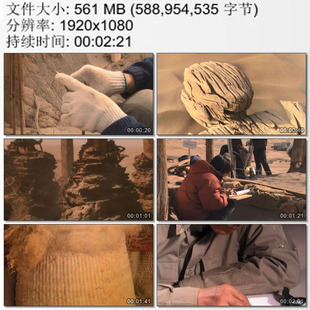 新疆考古队罗布泊沙漠古墓发掘 千年干尸 小麦种子 高清视频素材