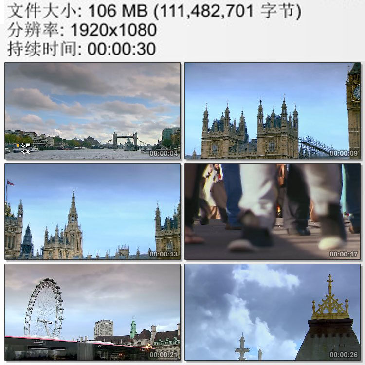 英国伦敦街景欧式建筑 时尚都市 实拍动态视频素材