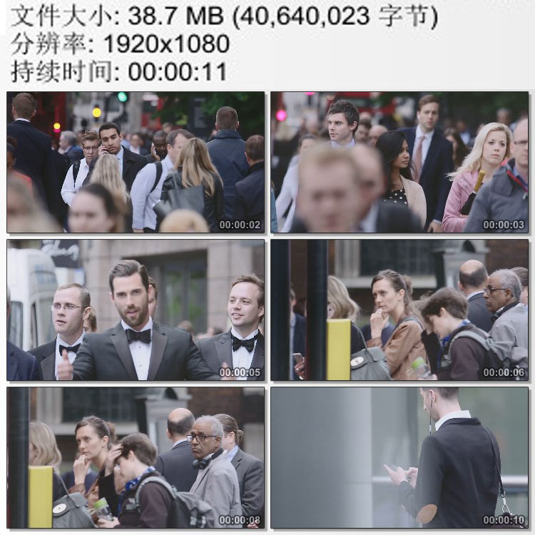 国外街头人群人潮涌动现代都市人流 快节奏都市生活 实拍视频素材