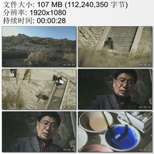 新疆克孜尔千佛洞 画家临摹石窟壁画 艺术 高清实拍视频素材