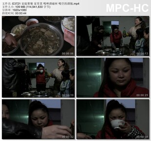 家庭聚餐家常菜 喝啤酒碰杯 喝空的酒瓶 动态视频实拍素材