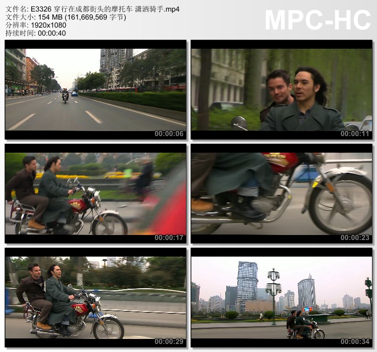 穿行在成都街头的摩托车视频 潇洒骑手 高清实拍视频素材