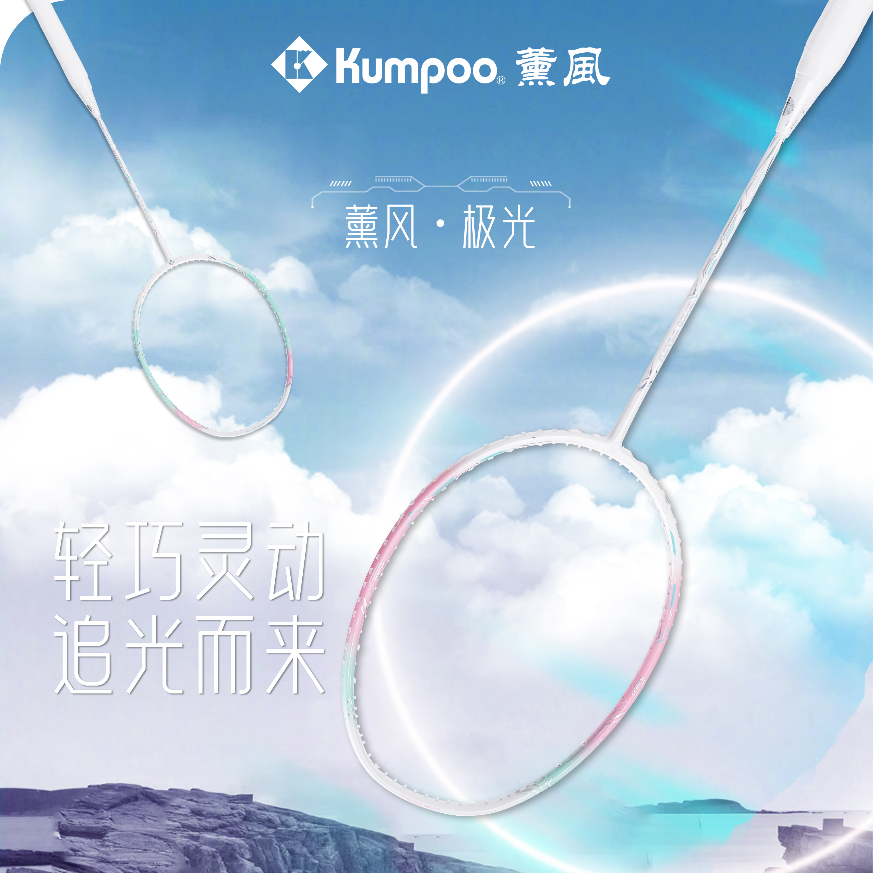 薰风羽毛球拍全碳素进攻型超轻5U球拍男女比赛训练单拍熏风极光