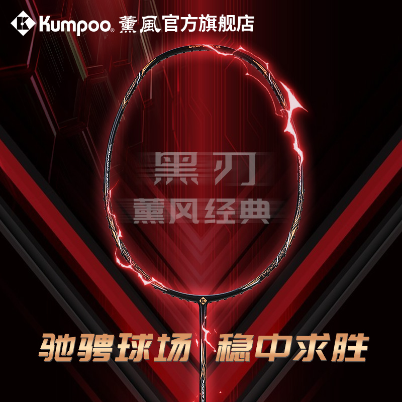薰风2025新款羽毛球拍碳素纤维超轻耐打比赛训练单拍熏风经典黑刃