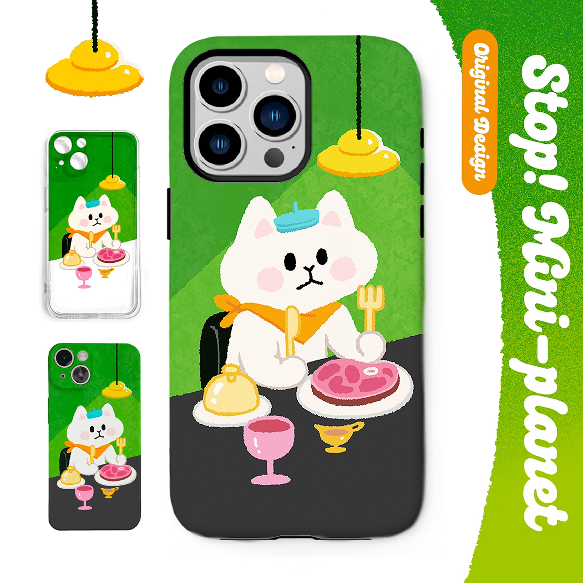 别动小行星｜西餐猫原创iPhone14手机壳13promax12亚克力个性潮可爱复古适用苹果15xs华为mate60pro小米14
