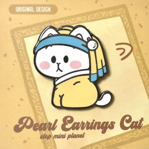 别动小行星|珍珠耳环猫原创金属胸针徽章pin磁吸男女潮卡通可爱