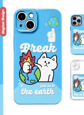 别动小行星｜砸地球猫原创iPhone14手机壳13promax12亚克力防摔个性潮可爱适用苹果15xs华为mate60pro小米