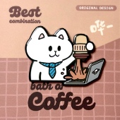 别动小行星 倒咖啡猫原创金属胸针徽章pin磁吸男女潮个性 卡通可爱