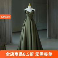 小眾高級感晚禮服綠色