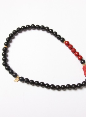 0.8升级息肌丸手链扎基拉姆手串双圈红黑