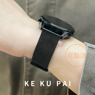 适用安顿老人健康手表3A表带3S监测心率手表精钢腕带4A替换金属带