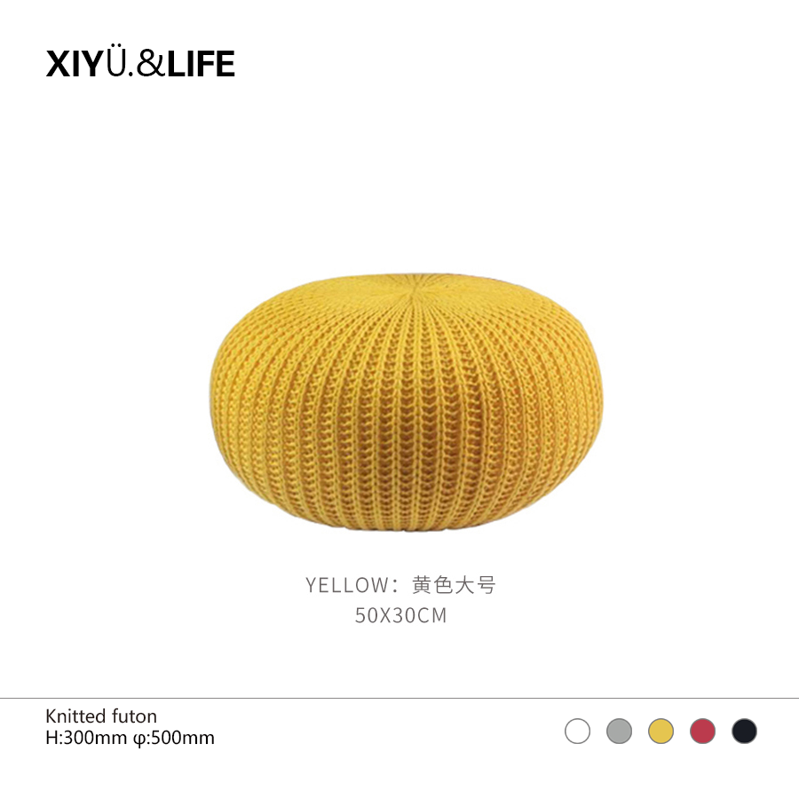 majestik knitted pouf针织蒲团豆豆椅装饰脚凳矮换鞋凳客厅配饰