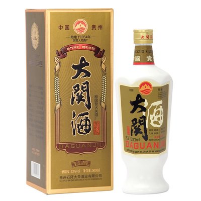 贵州酱香型白酒53度高粱酒礼盒复刻版大关酒单瓶装500ml