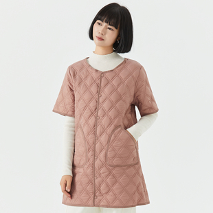 女士中长款加厚保暖短袖棉女款家居棉衣上棉服加绒可外穿马甲外套