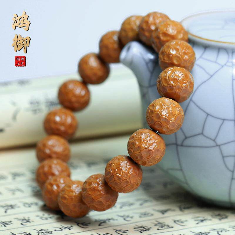 猴头核桃手串精品正圆蛟龙龙鳞无相核雕文玩男女单圈盘玩把件手链