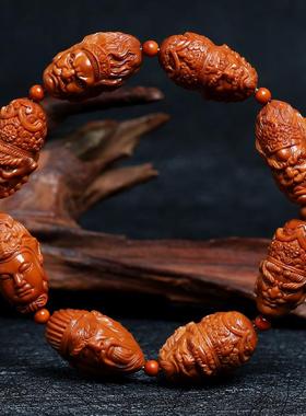 橄榄核封神榜手串精品小籽四大天王哼哈二将韦驮闻太师核雕文玩男