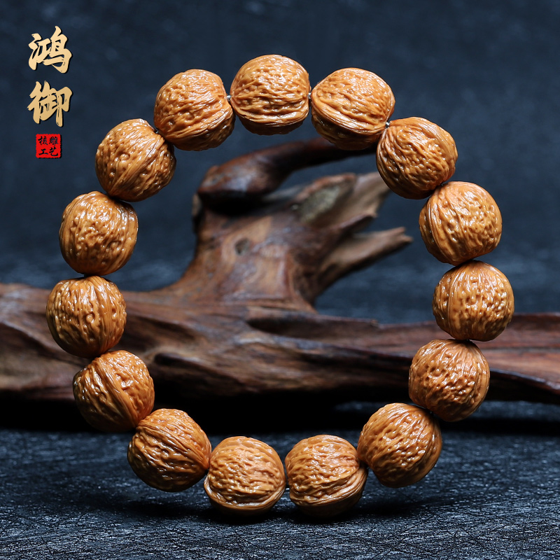 猴头雕刻三棱手串手工精雕猴头核桃正奔三棱手持核雕文玩男女把件