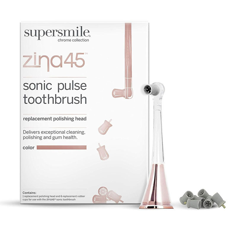 100%美国代购进口Supersmile Zina45声波脉冲牙刷替换抛光刷头2只