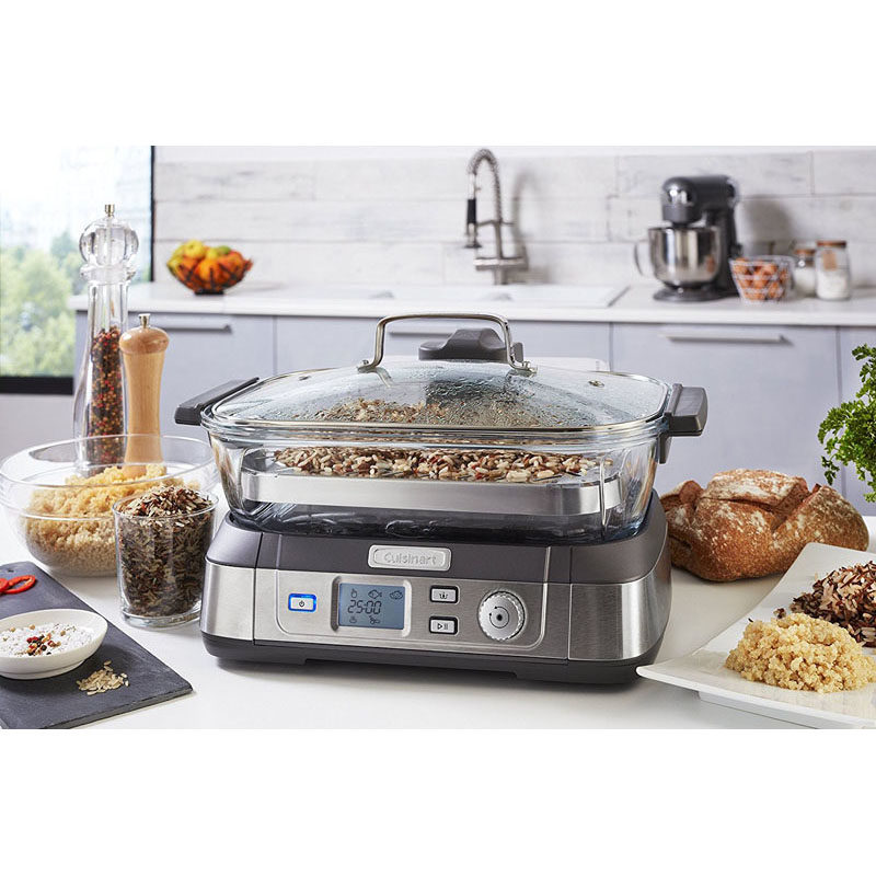 100%德国代购进口Cuisinart STM1000E不锈钢耐热玻璃电蒸锅5L现货