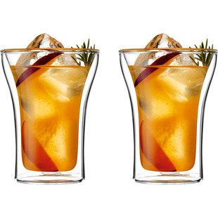 100%德国代购进口Bodum双壁防烫硼硅酸盐耐热玻璃水杯果汁咖啡杯