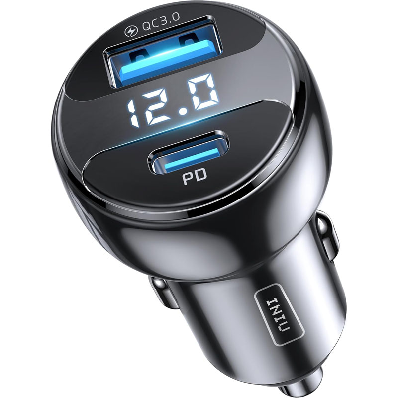 100%德国代购进口INIU66WPD3.0QC3.0+点烟器适配器车载快速充电器