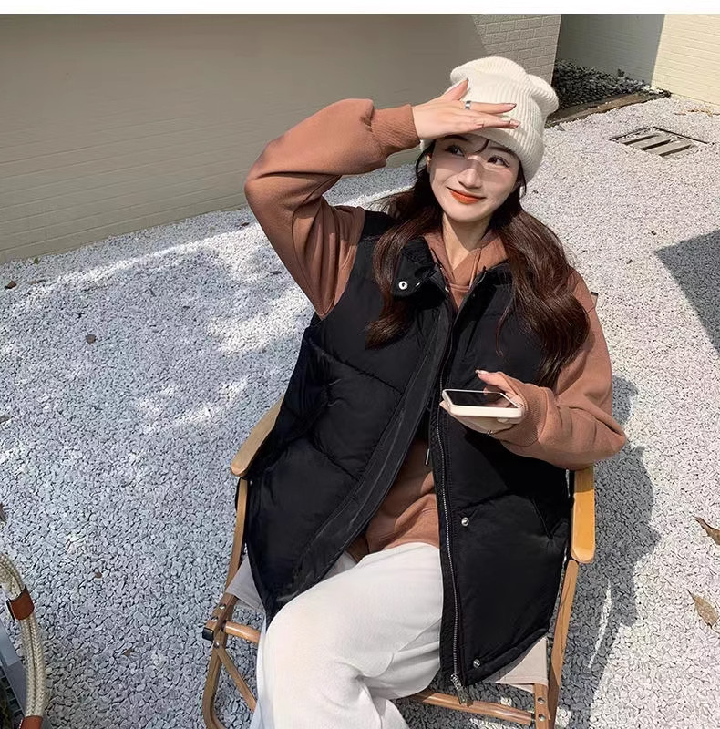 羽绒棉马甲女2025新款秋冬短款韩版宽松外穿背心坎肩无袖马夹外套