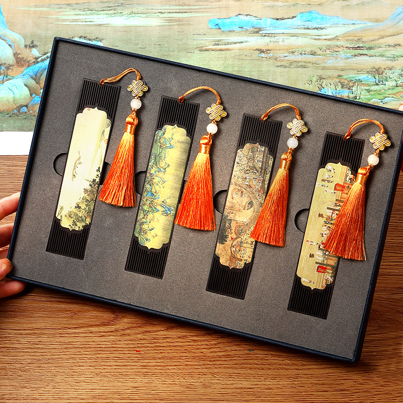 国潮名画木质书签礼盒套装礼品