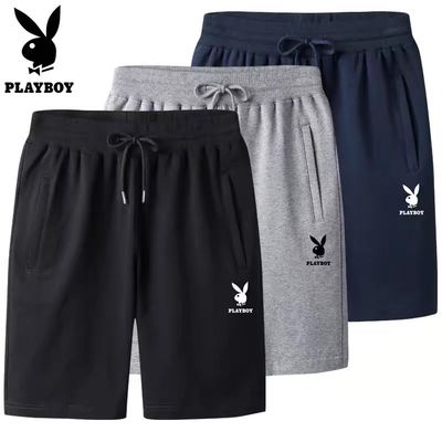 花花公子夏季新款纯棉男士短裤休闲潮牌宽松5五分裤薄款百搭中裤