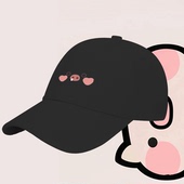 可爱鼻涕小猪表情卡通图案男女休闲情侣可定制鸭舌帽遮阳帽棒球帽