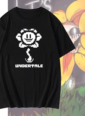 传说之下Undertale太阳花游戏周边衣服男女情侣纯棉短袖半截袖T恤