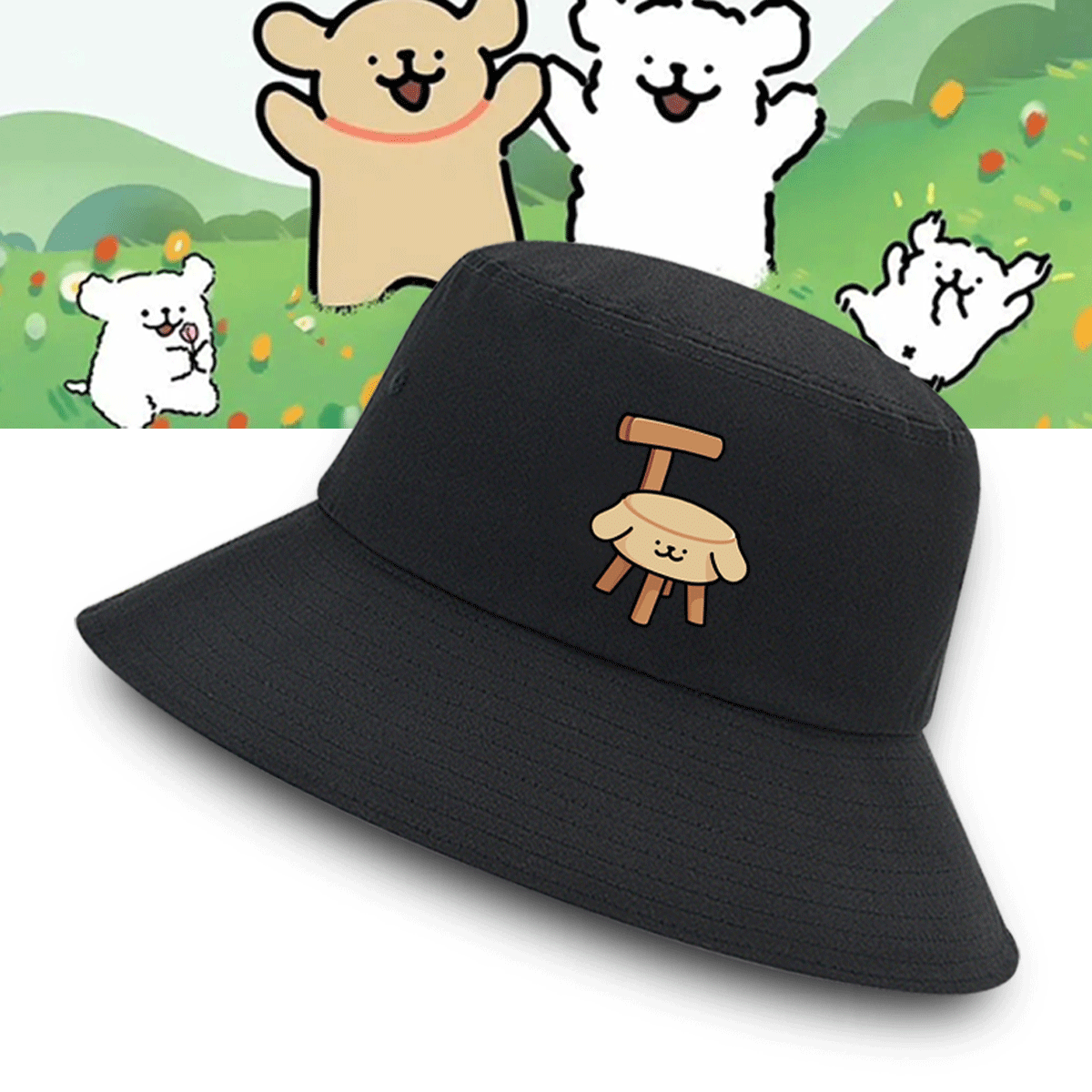 联动男女可定制防晒盆帽渔夫帽