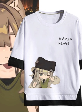 VRChat角色游戏kipfel猫猫粘土人二次元男女可定制短袖T恤假两件