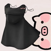 可爱鼻涕小猪表情卡通图案男女可定制防晒防紫外线遮阳脸基尼面罩