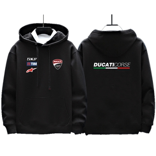杜卡迪ducati机车个性街头外套摩托车骑行连帽服男女休闲带帽卫衣