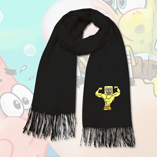 像素风海绵宝宝派大星时尚围巾
