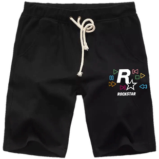 GTA游戏5公司R星Rockstar Games电玩周边男女夏季五分裤休闲短裤